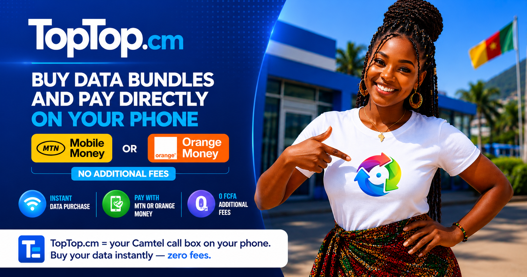 Cameroon mobile phone user buying Camtel data